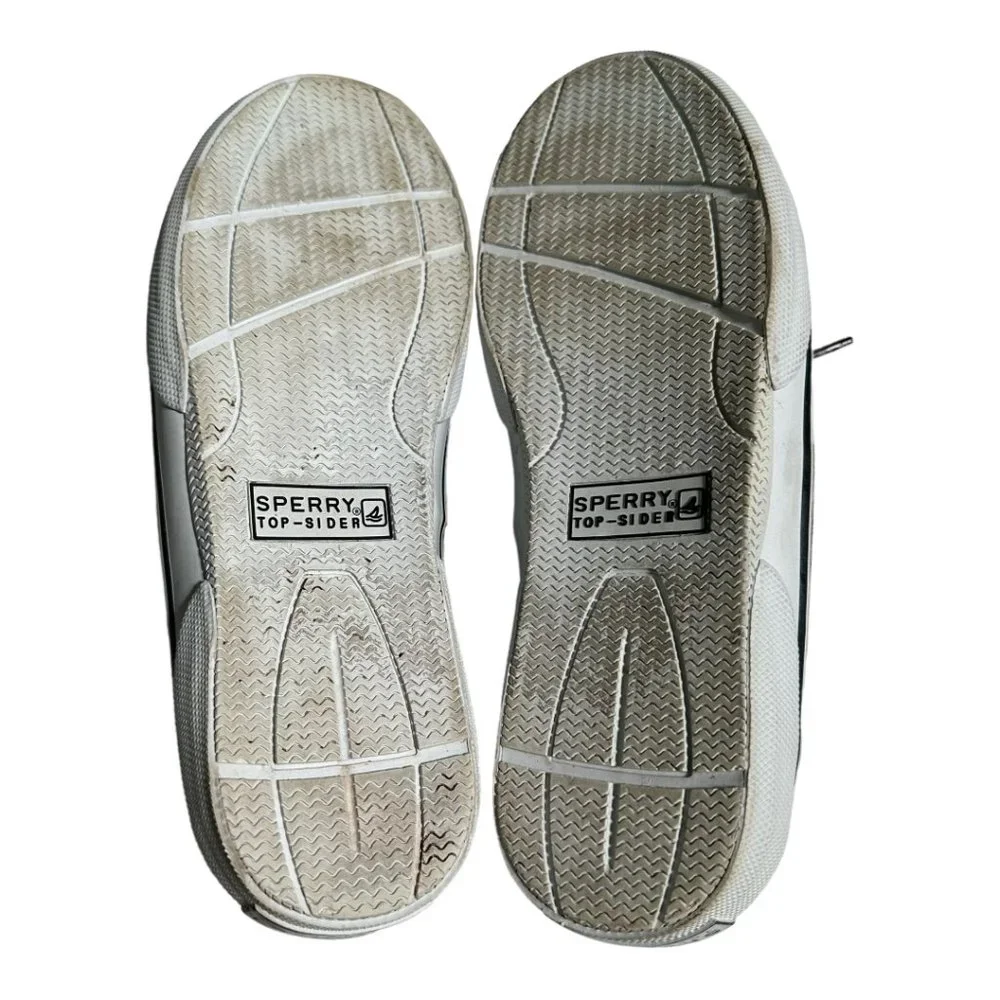Sperry TopSider Grey Canvas Boat Shoes-Sz 8